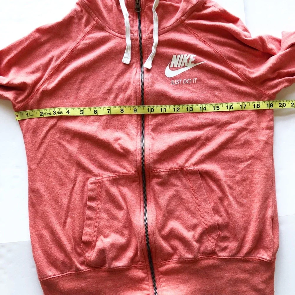 Nike Jacket Womens Medium NSW Gym Vintage Organic Cotton Full Zip Hoodie Orange